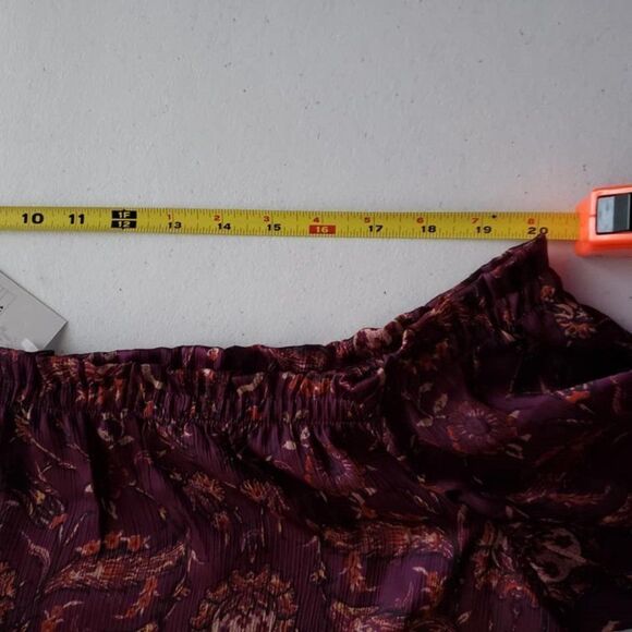 Xhilaration Maroon Off-Shoulder Floral Boho Blouse 1X - Picture 9 of 14